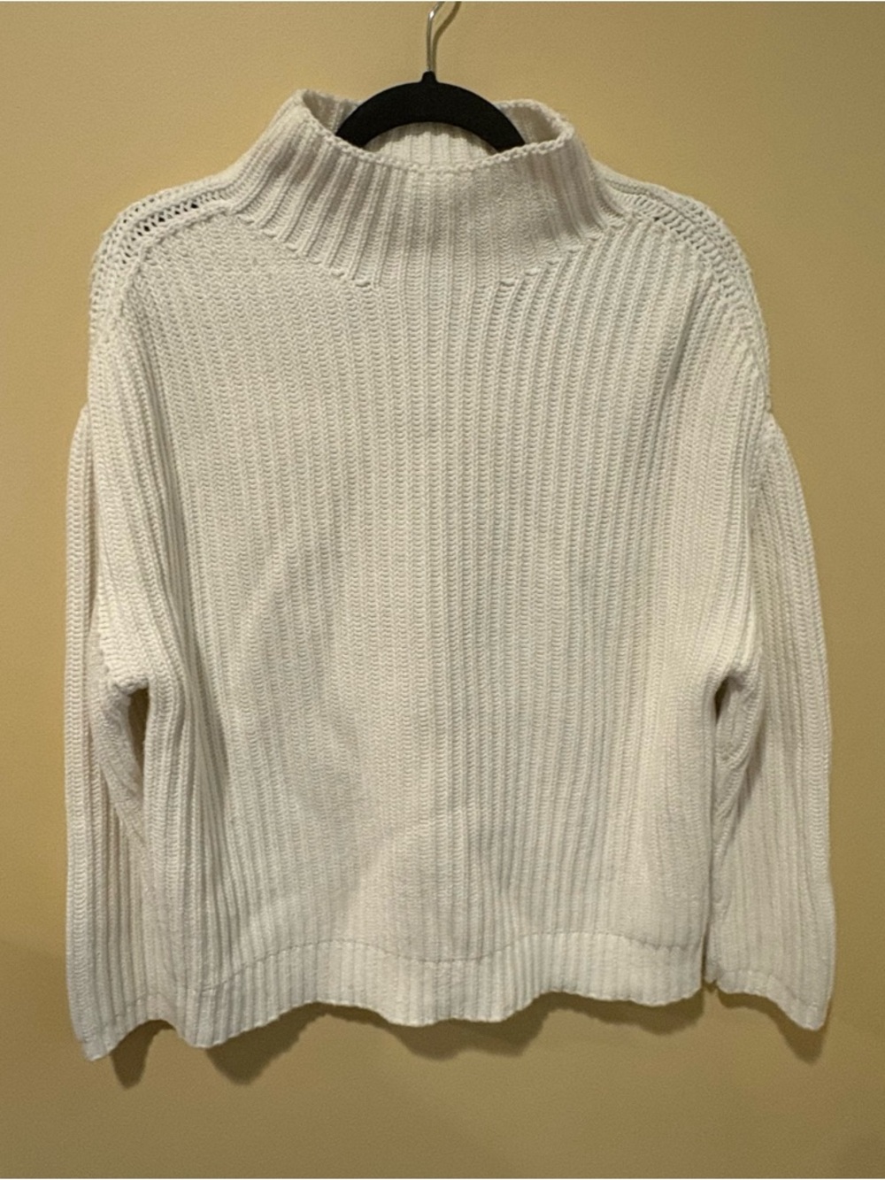 Women's White Heavy Weight Mock Neck Sweater